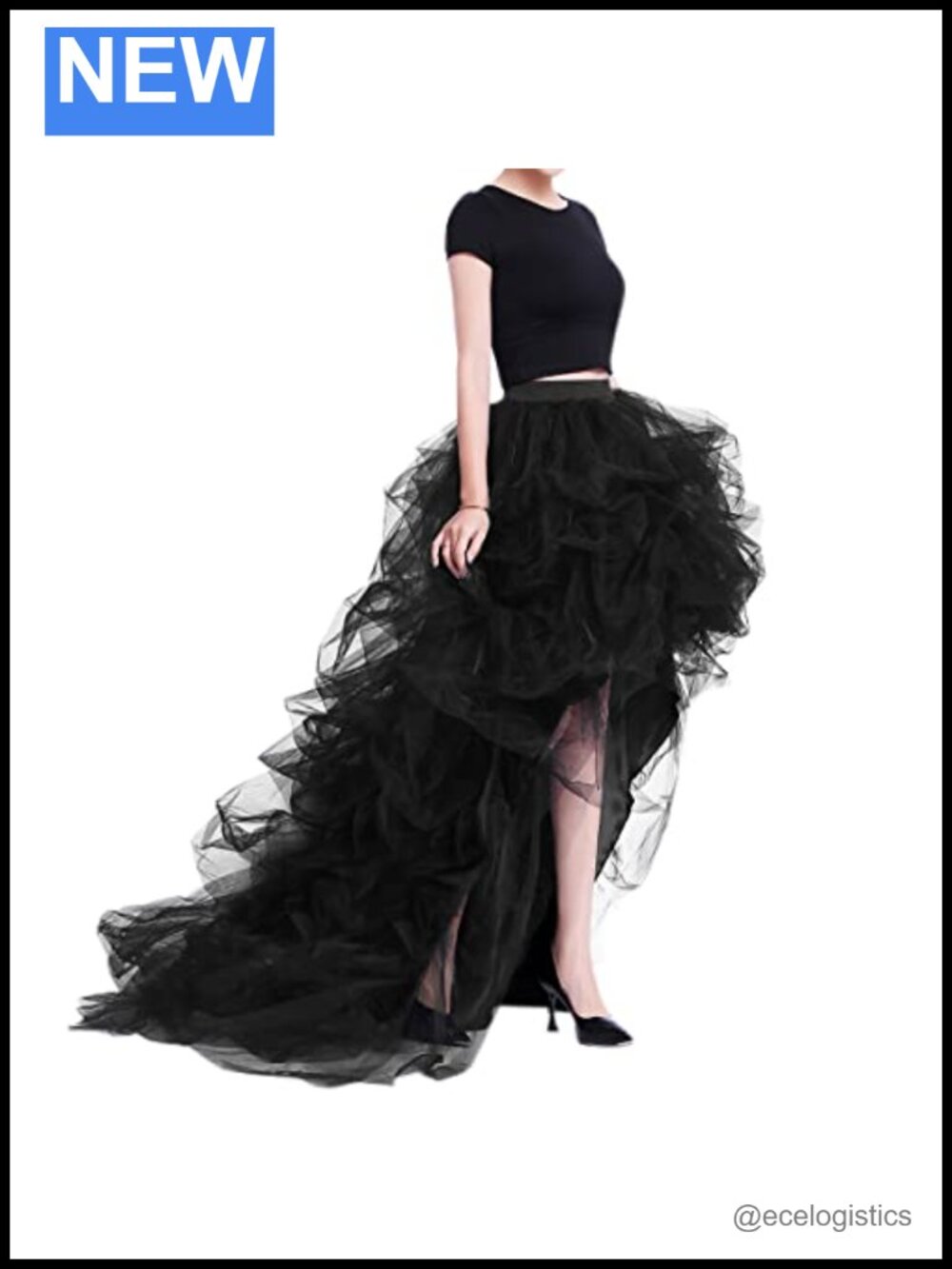 Elegant High Low Tulle Skirt with Train for Formal Occasions
